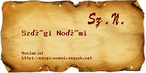 Szögi Noémi névjegykártya
